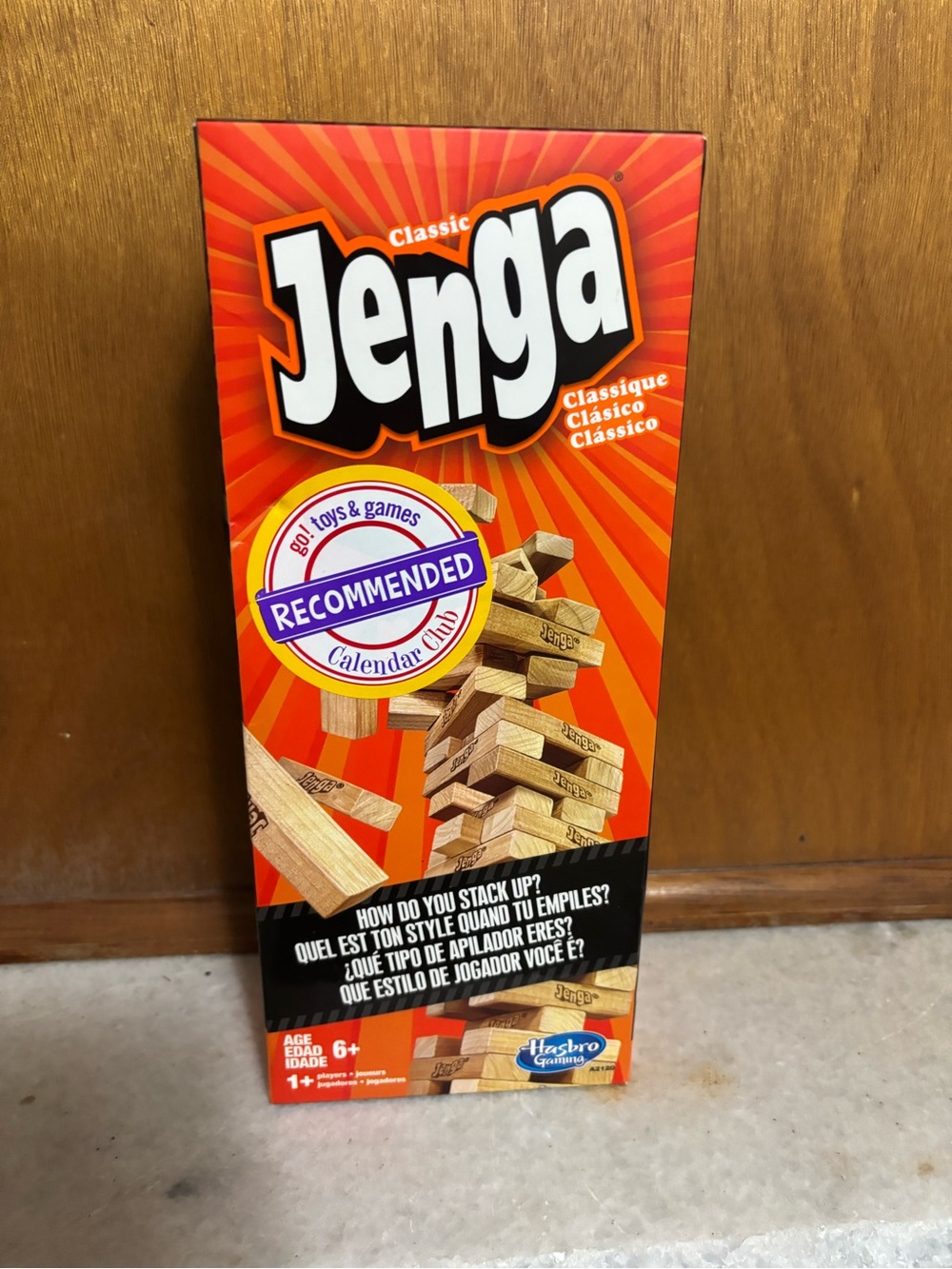 Hasbro Jenga Block Stacking Game - Orange and Black Box